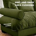 thumbnail image 5 of 93.7" Oversized Velvet Modular Sectional Sofa Couch with Plush Cushions & Pillows, Modern Deep Seating Sofa for Living Room, Apartment, Lounge – Olive Green, 5 of 6