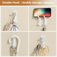 thumbnail image 3 of Self Adhesive Wall Hooks for Hanging: Extra Strong 13 LB, Hook for Coat, Towel in Bathrooms, Shower, Kitchen, Wall, Door Hook, Brushed Gold 4 Pack, 3 of 7