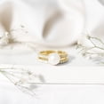 thumbnail image 4 of Rosec Jewels Cultured Freshwater Pearl Wedding Bridal Ring Set - 7.48 Carat Engagement Ring with Band - AAA Quality, 18K Yellow Gold, US 12.50, 4 of 8