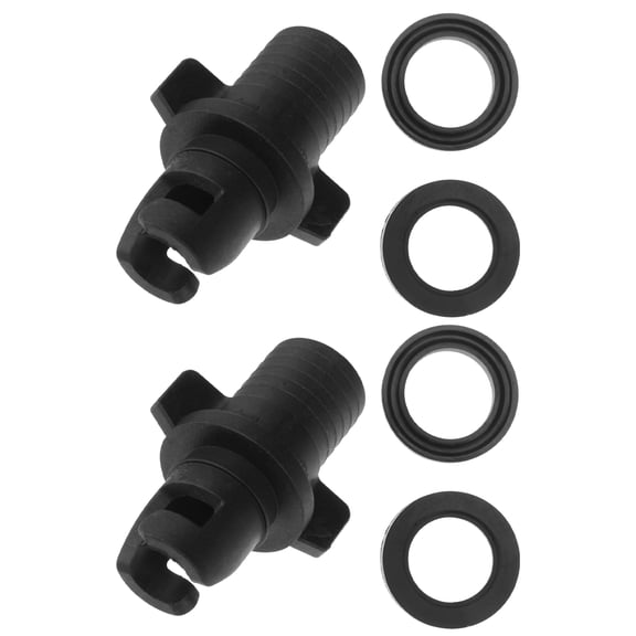 LEORX 2Pcs Car Pump Adapter Black Rubber Boat Air Connector with Portable Design