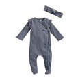 thumbnail image 2 of Mud Pie Baby Girls' Blue Rib and Headband Set, 0-3 Months, 2 of 2