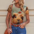 thumbnail image 6 of Kdxio Rose Cute Guinea Pig for Women's Short-Sleeved Onesie Stylish Round Neck Pajamas Bodysuit Jumpsuit Nightwear-Medium, 6 of 7