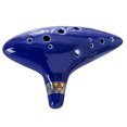thumbnail image 2 of Ocarina de cerámica de 12 agujeros en forma de C con reposamanos y cordón, mini instrumento de viento para principiantes, 2 of 7