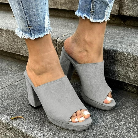 

NEGJ Women Fish Mouth Shoes Fashion Wedge Sandal High Heels Flip-Flop Slippers Summer Sandals