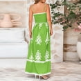 thumbnail image 3 of bbyeadc Green Smocked Maxi Dresses for Women Textured Chest Smocked Maxi Dress Flowy Swing Spaghetti Strap Adjustable Spring Vacation Dress Casual Pleated Western Dresses Women Midi Dress, Green 2XL, 3 of 8