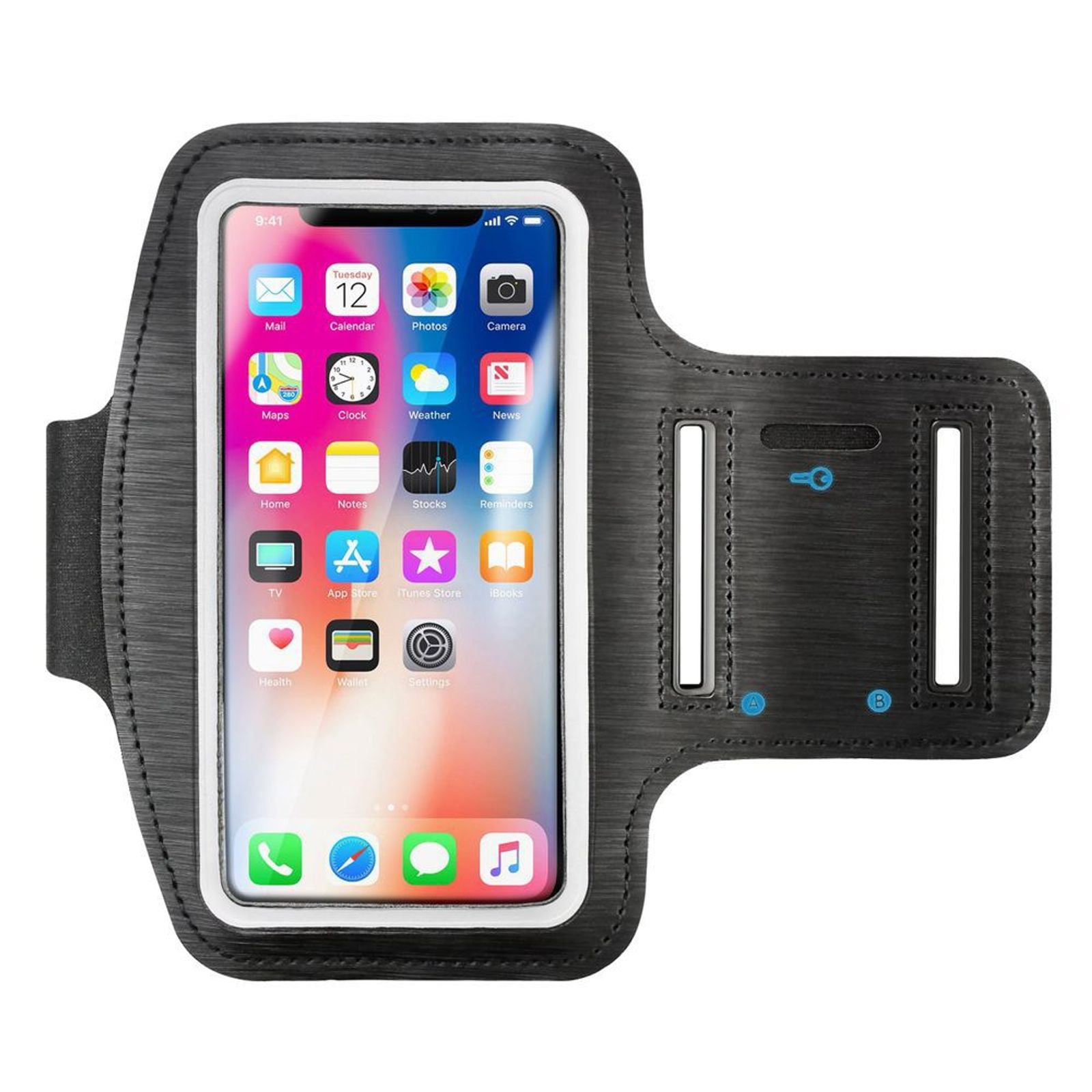 Water Resistant Sports Armband Key Holder IPhone 6 6S Plus Galaxy S6 S5 Red