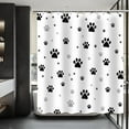 thumbnail image 4 of Funny Dog Paw Print Shower Curtain for Bathroom, Black Gray Dog Claw Footprint Creative Modern Shower Curtain Set Waterproof Fabric Bathtubs Curtain Decor Washable with 12 Hooks, 72x72 inches, 4 of 5