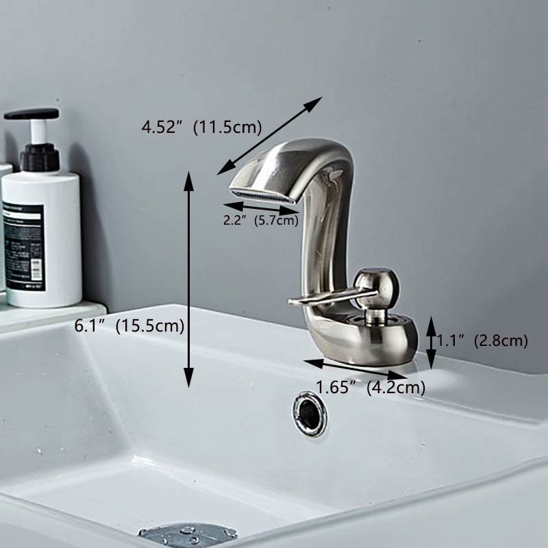 SOKNARKU Bathroom Sink Basin Waterfall Faucet Brass Deck Mount Single Hole Single Handle Cold And Hot Mixed Modern Creative Design Tap Including Two US Standard 3/8 Hoses Brushed Nickel