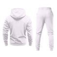 thumbnail image 5 of Mens 2 Piece Sweatsuit Full Zip Hoodie Cuffed Jogger Sweatpants Matching Athletic Tracksuit Set For Sport Travel Outdoor Activities, 5 of 7