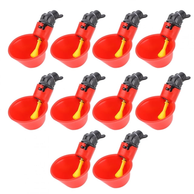 10 bebederos automáticos de plástico para aves de corral (C)