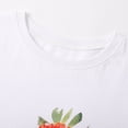 thumbnail image 4 of Womens Strawberry Tee Short Sleeve Floral Print Soft Breathable Casual Blouse White L, 4 of 6
