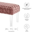 thumbnail image 3 of Ottoman Accent Chair , Pink, Velvet, Modern Contemporary, Mid Century Living Hotel Lounge Cafe Lobby, 3 of 7