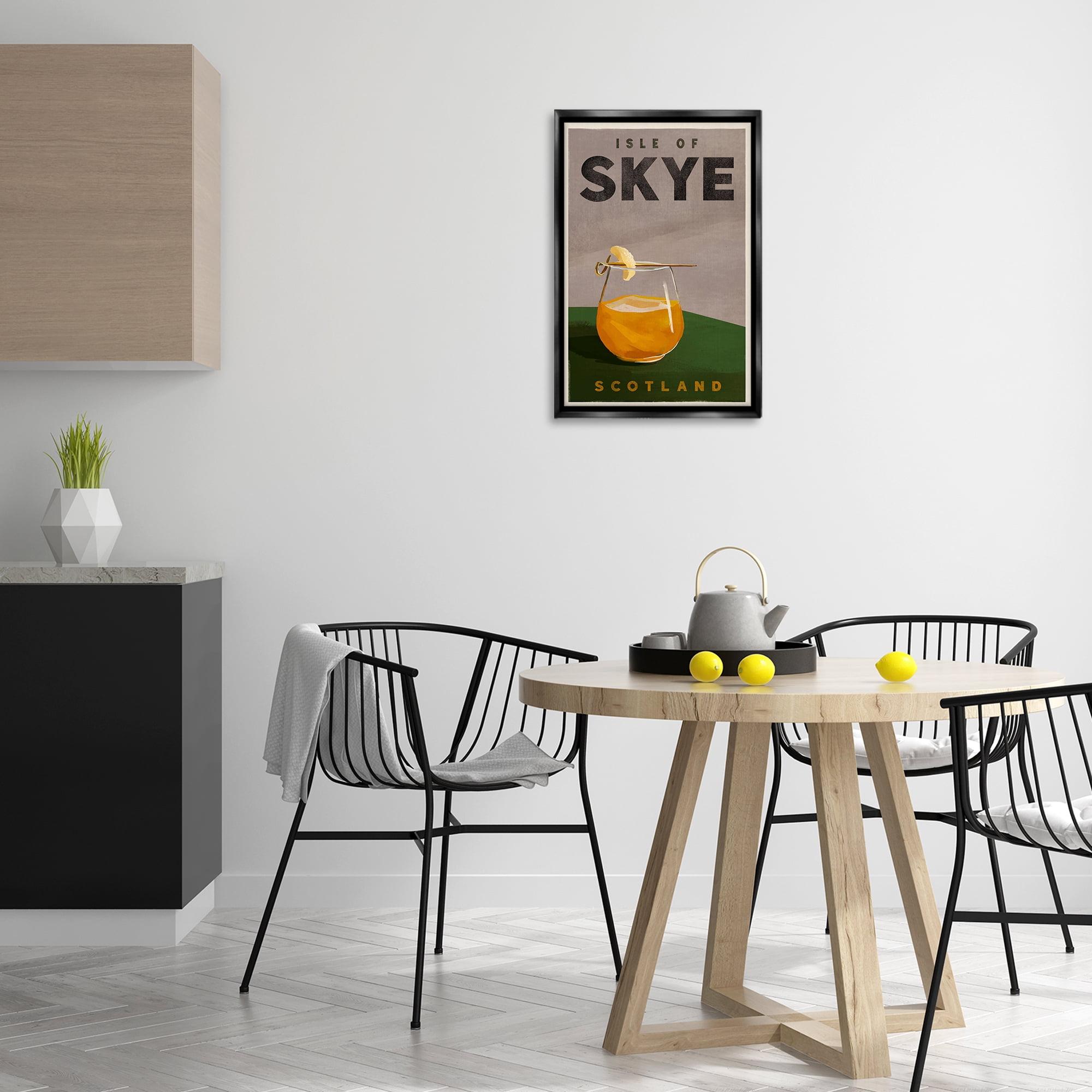 Stupell Industries Isle of Skye Cocktail Food & Beverage Painting Black Floater Framed Canvas Art Print Wall Art, 17 x 25