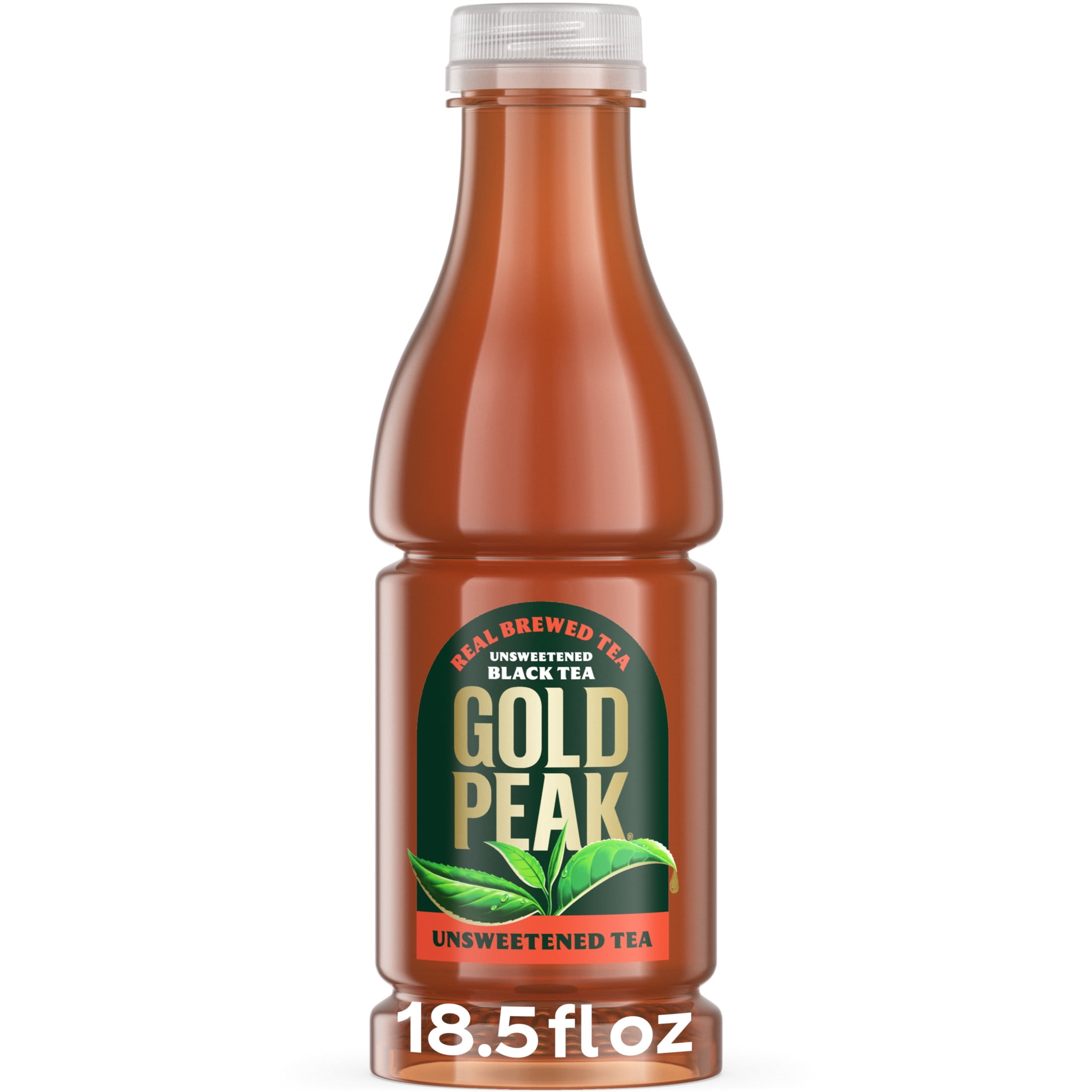 (4 pack) Gold Peak Unsweetened Black Iced Tea Bottle, 18.5 fl oz