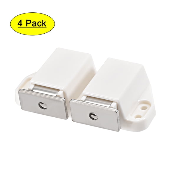 Unique Bargains Double Touch Catch Magnetic Latch for Cabinet Door Cupboard White 4 pcs