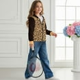 thumbnail image 5 of FUIALDOLG Kids Hoodie Sweatshirt Leopard Print Long Sleeve Boys Girls Full Zip Jacket Tops Clothes for Toddlers(Age 11-13), 5 of 7