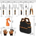 thumbnail image 3 of 11-Piece Complete Gardening Tool Set with Tote Bag, Heavy Duty Stainless Steel Garden Tools Kit, Includes Gloves, Spray Bottle, Kneeling Pad & Organizer Tote for Planting & Lawn Care, 3 of 3