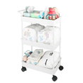 thumbnail image 3 of Baby Diaper Caddy, Plastic Movable Cart for Newborn Nursery Essentials Diaper Storage Caddy Organizer for Changing Table & Crib, Easy to Assemble, Beige, 3 of 6