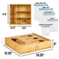 thumbnail image 3 of Bamboo Kitchen Drawer Organizer - Ziplock Bag Holder, 4 Compartments for Gallon, Quart, Sandwich, Snack Bags - Label Stickers Included, 3 of 6