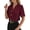 Burgundy, variant on Blouses for Women Dressy Casual Short Sleeve V Neck Button Down Shirts Pleated Summer Business Office Work Tops