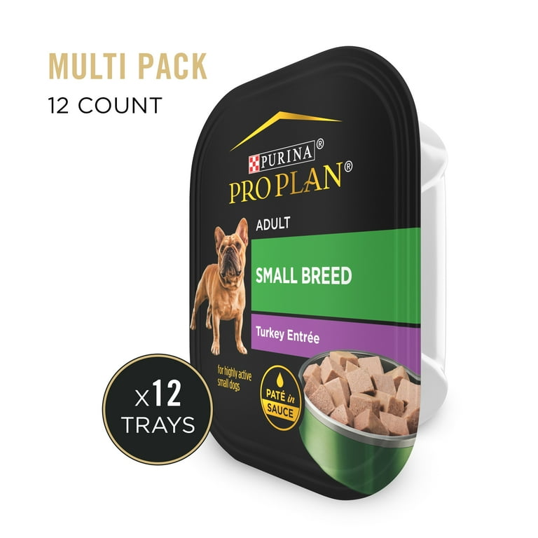 Purina Pro Plan Small Breed Natural Wet Dog Food High Protein Soft Turkey 3.5 oz Trays 12 Pack Walmart