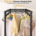 thumbnail image 3 of ULIFP5 Plus Rolling Clothes Rack, Clothing Racks for Hanging Clothes, Black | Heavy Duty Garment Rack with Wheels, 3-Tier Shelves, Portable Closet Racks 45''W × 20.5''D × 80.5''H, Max Load 660Lbs, 3 of 9