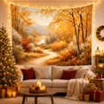 thumbnail image 3 of Mountain Lake Winding with Dirt Path Blanketed Fallen, Mystical Fantasy for Space Lovers, Galaxy Room Decor, Valentine'S Day Gift, Tapestry Wall Hanging for Bedroom and Dorm, 3 of 7