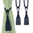 thumbnail image 2 of BEL AVENIR 2 Pack Curtain Tieback Tassel Handmade Decorative Rope Holdbacks Navy, 2 of 8