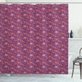 thumbnail image 1 of Floral Shower Curtain, Garden Flowers Retro Style Scandinavian Pattern Spring Season, Fabric Bathroom Set with Hooks, 69W X 70L Inches, Purple Orange Beige and Pale Blue, by Ambesonne, 1 of 3