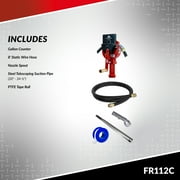 Fill-Rite Rotary Drum Pump FR112AC - 13 Oz Per Stroke, Manual, Red, Cast Iron Aluminum