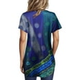 thumbnail image 5 of Summer Short Sleeve Tunic Tops for Women High Low Hem Vintage Print Shirts Loose Pullover T-shirt Ladies Plus Size Round Neck Blouse Tee, 5 of 6