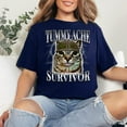 thumbnail image 3 of Tummy Ache Survivor Cat Shirt, Sayings Cat Shirt Men’s And Women’s Graphic Tee 100% Cotton by TBun, Full Sizes S-5XL, 3 of 5