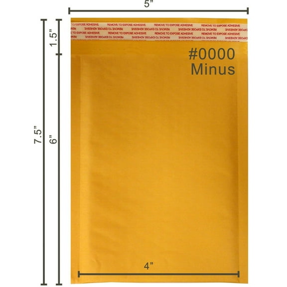 Yen's 500 pcs #0000 Kraft Bubble Envelopes Mailers 4 X 7 (Inner 4x6)