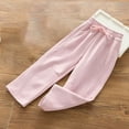 thumbnail image 2 of Lenpel Girls' Sweatpants Casual Loose Elastic Waist Drawstring Wide Leg Joggers Baggy Lounge Pants with Pockets 4-17 Y, 2 of 7