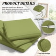 thumbnail image 4 of Snubbull 3 Pack, 36"x 18" Outdoor Patio Seat Cushions Replacement Covers Fit for 4 Pieces 4-Seater Wicker Rattan Patio Conversation Set Loveseat Chair Couch Furniture, Cover Only,Light Green, 4 of 8