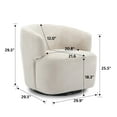 thumbnail image 3 of BRILHAMEZ 30" Modern Swivel Accent Chair, Chenille Upholstered Round Barrel Chair, Comfy Club Lounge Armchair for Living Room & Bedroom, Green, Beige, 3 of 8