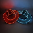 thumbnail image 5 of Sombrero de vaquera con luz LED luminosa inalámbrica para novia, barra de luz brillante, suministros para despedida de soltera, sombrero de vaquero occidental de neón intermitente, 5 of 5