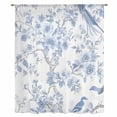 thumbnail image 2 of Light Blue Flowers Sheer Curtains 54 Inches Long, Spring Summer Floral Birds Light Filering Curtains, Breathable Simi Curtain Privacy Drapes for Kitchen Bathroom Lightweight Small Window Treatment, 2 of 9