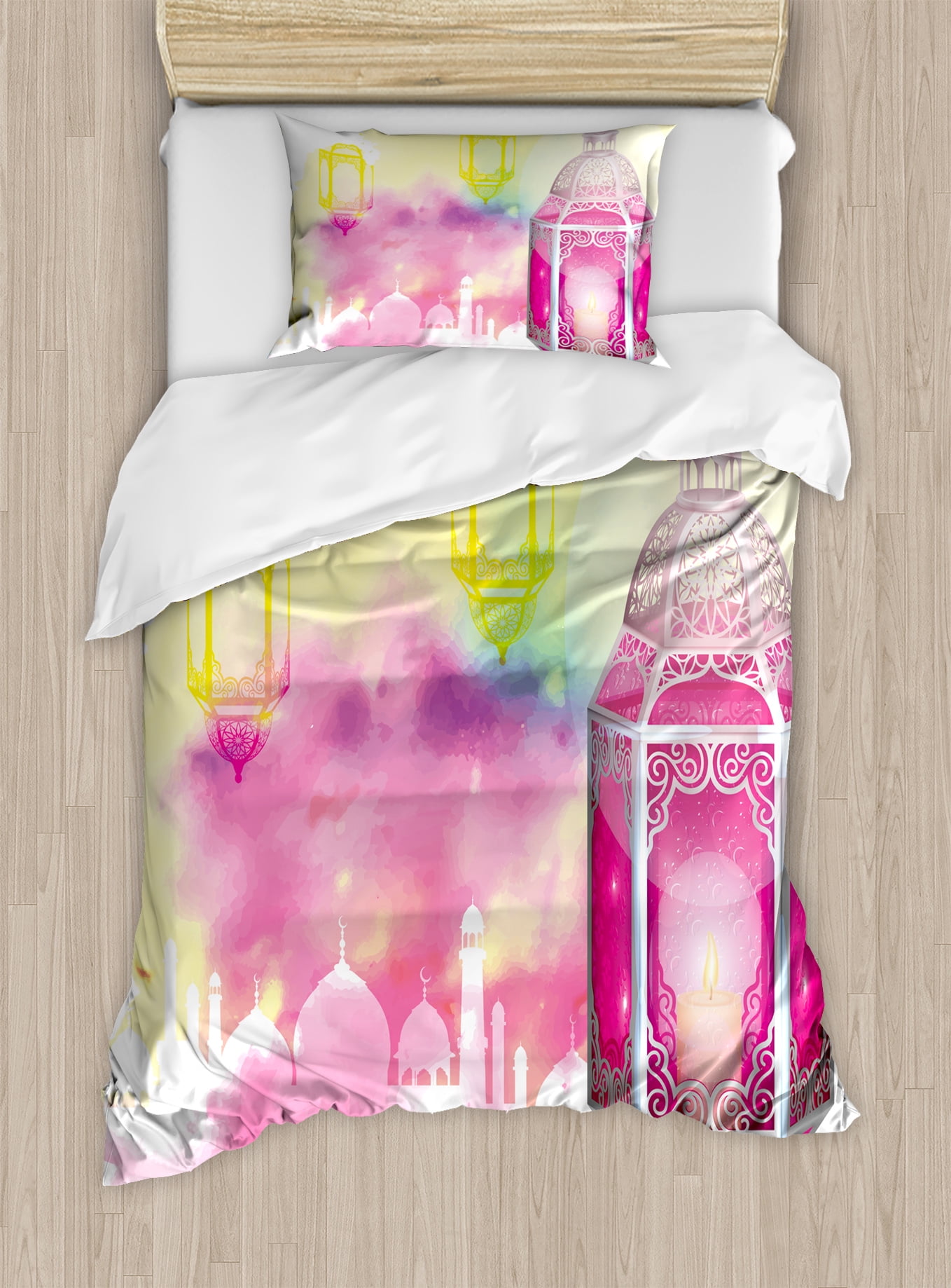 Lantern Twin Size Duvet Cover Set, Eid Mubarak Ramadan Kareem Prayer Islam... by Kozmos