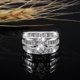 thumbnail image 4 of Plated Chunky Ring Pear Shaped Zirconia Wedding Ring For Women, 4 of 9