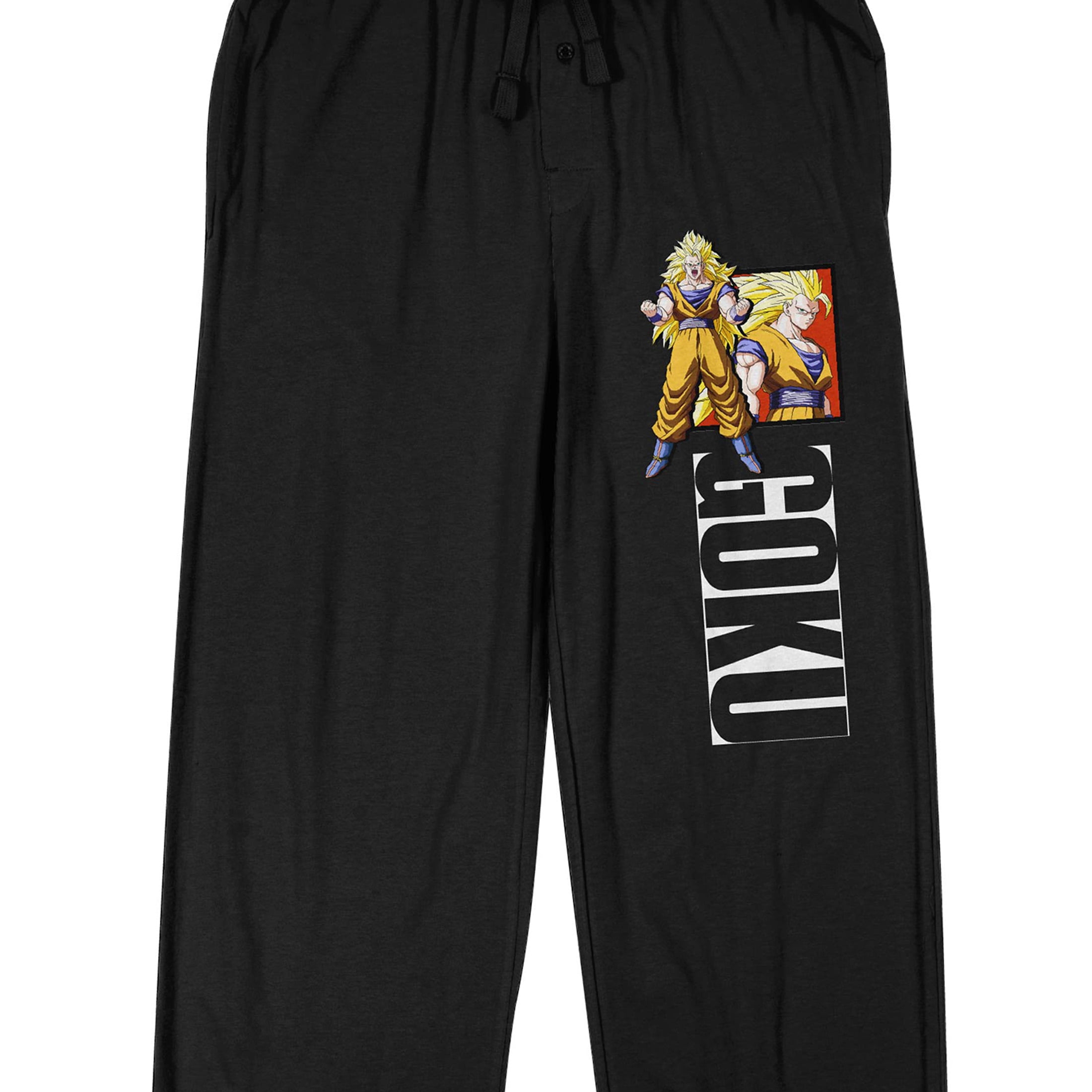 Dragon Ball Z Goku Super Saiyan Men'S Black Sleep Pants-Medium