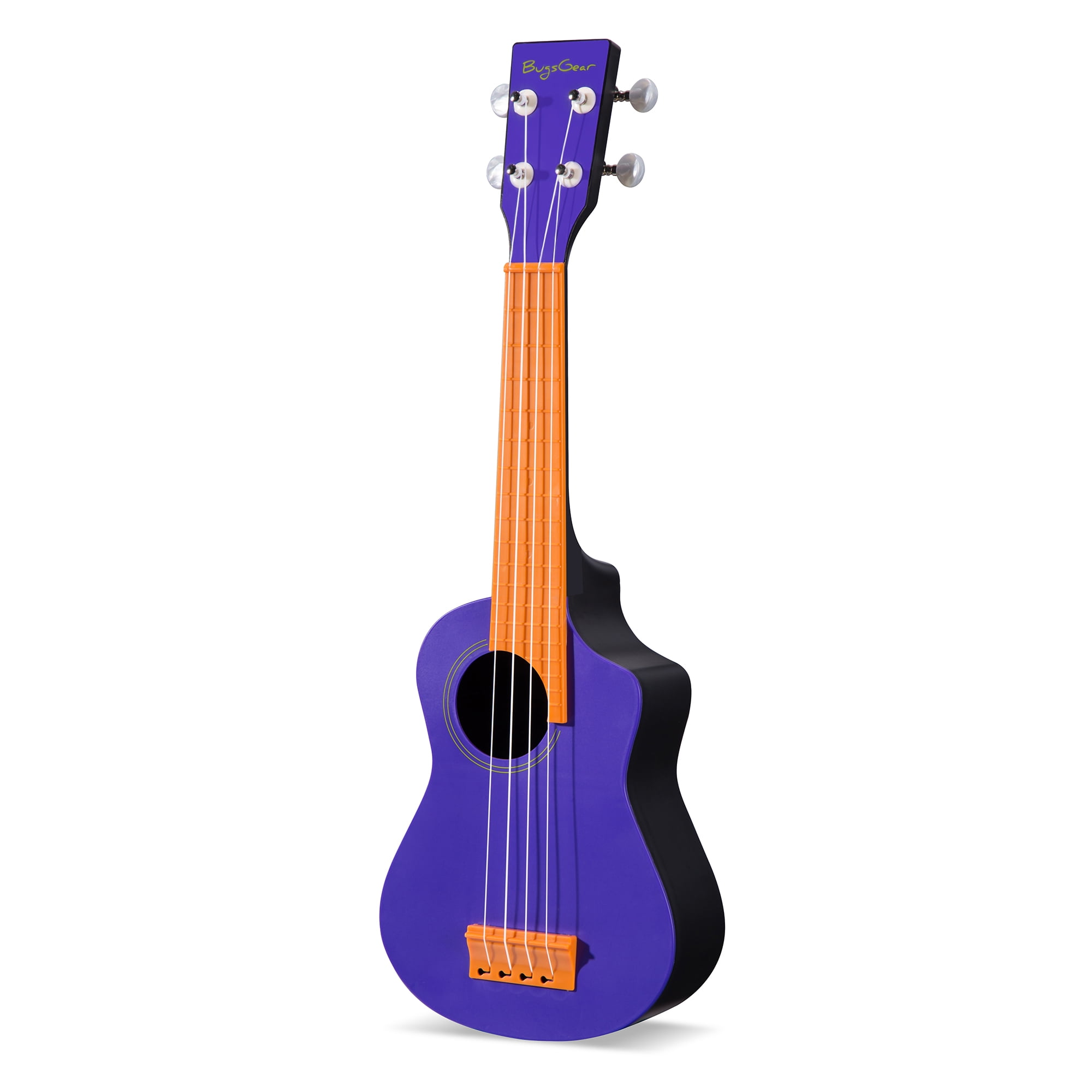 Bugs Gear Portable Outdoor Kid Friendly 18 Fret Soprano Aqulele Water Resistant Ukulele with Case, Purple