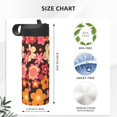 thumbnail image 5 of 18oz Thermal Space Pot With Straw Stainless Steel Thermos Cup Double Insulation For Outdoor Sports Commuting Camping Retro Groovy Flowers Pattern (10), 5 of 8