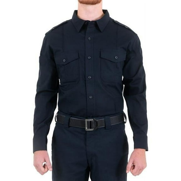 First Tactical FT-111011-729-XXL-R Men Pro Duty Long Sleeve Shirt, Midnight Navy - 2XL