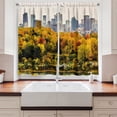 thumbnail image 2 of Fall Curtains 2 Panels Set, Montreal Downtown Skyscrapers Autumn Various Trees Colorful Forest Urban Life Nature, Window Drapes for Living Room Bedroom, 55W X 39L Inches, Multicolor, by Ambesonne, 2 of 3