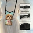thumbnail image 5 of SEANATIVE Waterproof Cell Phone Pouch Neoprene Mobile Protection Case Bag Small Shoulder Bag with Crossbody Strap Compatible with Most Smartphones, 8 x 4 inch, Teddy Dog Bow Teal, 5 of 7