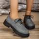 thumbnail image 5 of Xucatan Women's British Style Leather Loafers, Fashion Lace-Up Low Top Shoes with Mid Heel, Comfortable Casual & Dressy Oxfords for Women Gift, 5 of 7