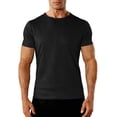 thumbnail image 2 of Men's Mesh Quick Dry Training T-Shirt Activewear Sports Tee Running Gym Top | JASKFLY,Black L, 2 of 5