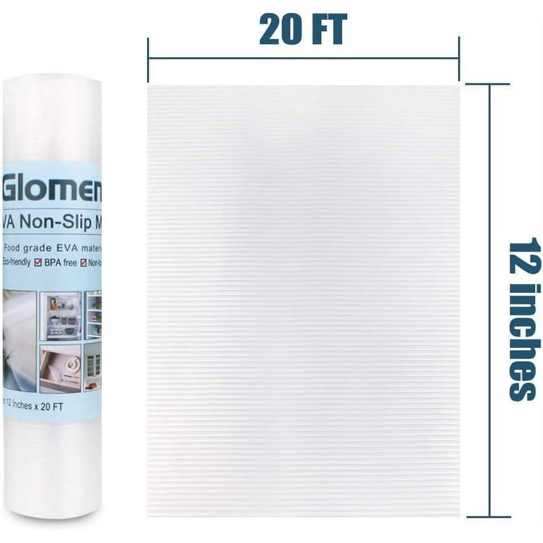 Glotoch 2Rolls Shelf Liners for Kitchen Cabinets 12”x 20ft, Non Slip Drawer  Liner,Waterproof Cabinet Liner for Wire/Pantry/Closet-Non Adhesive, Heavy