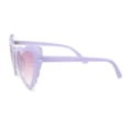 thumbnail image 3 of Womens Lace Petal Rim Heart Shape Cat Eye Plastic Sunglasses Lavender - Purple, 3 of 4